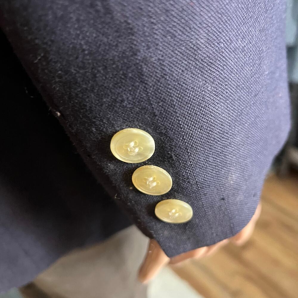 Oleg Cassini Women’s Navy Blue Double Breasted Blazer 12 Career Office Academia - Picture 5 of 8